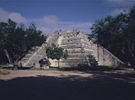 Pyramid of the High Priest South Side at Chichen Itza - chichen itza mayan ruins,chichen itza mayan temple,mayan temple pictures,mayan ruins photos